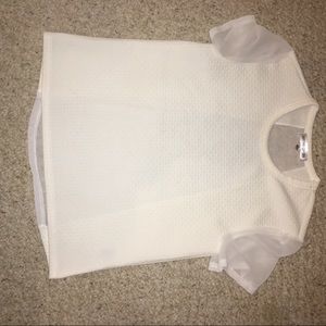 Off white cute top with sheer details
